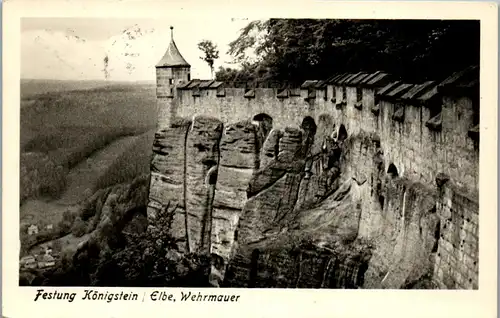 42922 - Deutschland - Königstein , Festung , Elbe , Wehrmauer - gelaufen