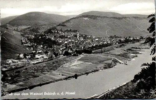 42952 - Deutschland - Enkirch , Mosel , Panorama - gelaufen 1955