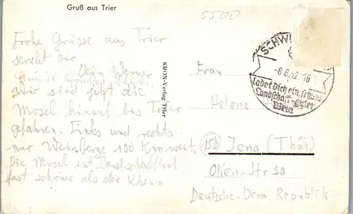42971 - Deutschland - Trier , Gruss aus , Kaiserpalast , Porta Nigra , Dom - gelaufen 1952