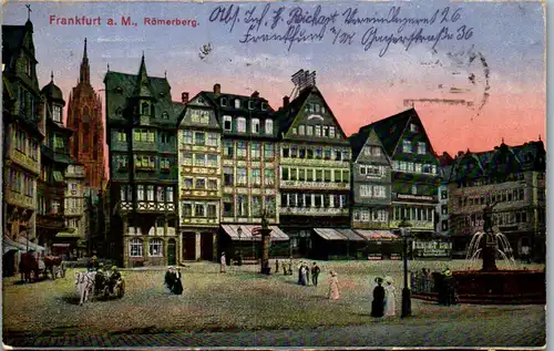 42977 - Deutschland - Frankfurt am Main , Römerberg , Feldpost - gelaufen 1918