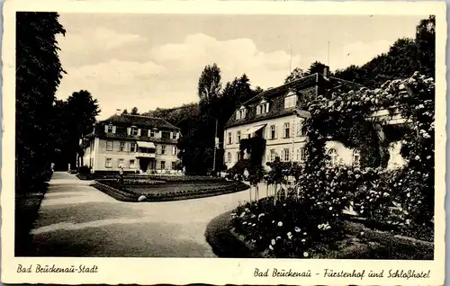 43001 - Deutschland - Bad Brückenau , Fürstenhof und Schloßhotel - gelaufen 1955