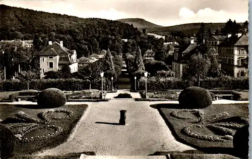 43007 - Deutschland - Bad Brückenau , Blick vom Fürstenhof mit Dreistelz - gelaufen 1963