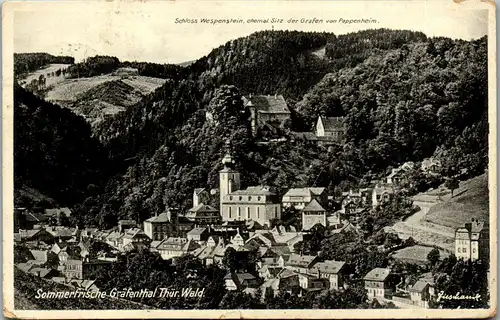 43012 - Deutschland - Gräfenthal , Thür. Wald , Panorama , Schloß Wespenstein , Sitz Graf von Pappenheim - gelaufen 1933