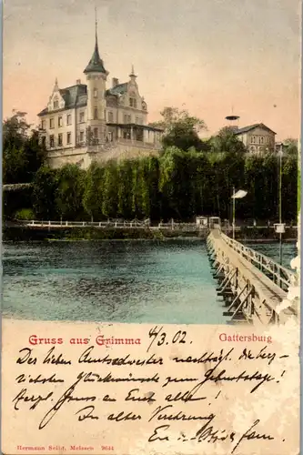43051 - Deutschland - Grimma , Gruss aus , Gattersburg - gelaufen 1902