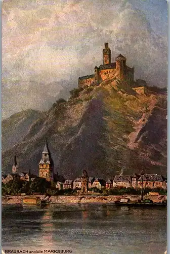 43061 - Künstlerkarte - Braubach , Marksburg - nicht gelaufen