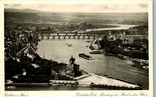 43071 - Deutschland - Coblenz , Koblenz , Deutsches Eck , Mündung der Mosel in den Rhein - nicht gelaufen