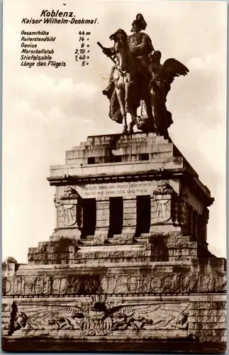 43074 - Deutschland - Koblenz , Kaiser Wilhelm Denkmal , Deutsches Eck - nicht gelaufen