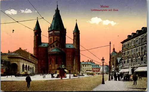 43089 - Deutschland - Mainz , Liebfrauenplatz mit Dom , Feldpost - gelaufen 1917