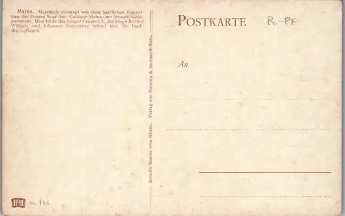 43090 - Künstlerkarte - Mainz , signiert - nicht gelaufen