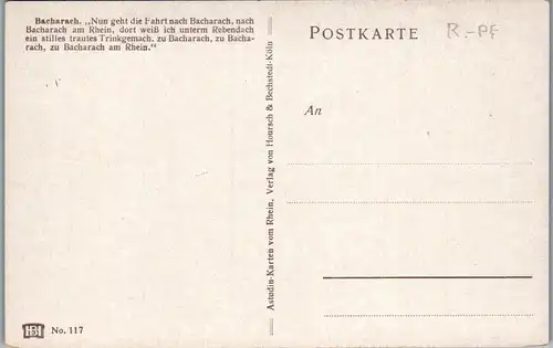 43091 - Künstlerkarte - Bacharach , signiert - nicht gelaufen