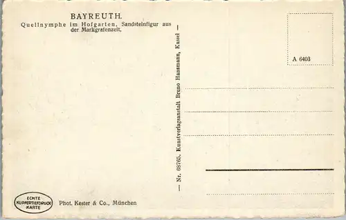 43098 - Deutschland - Bayreuth , Quellnnymphe im Hofgarten , Sandsteinfigur - nicht gelaufen