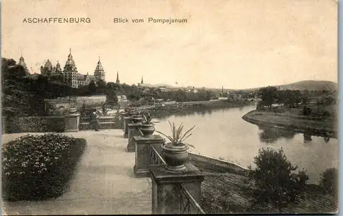 43113 - Deutschland - Aschaffenburg , Blick vom Pompejanum - gelaufen 1912