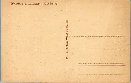 43120 - Deutschland - Würzburg , Gesamtansicht vom Steinberg - nicht gelaufen