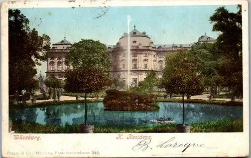 43122 - Deutschland - Würzburg , Kaiserliche Residenz - gelaufen 1901