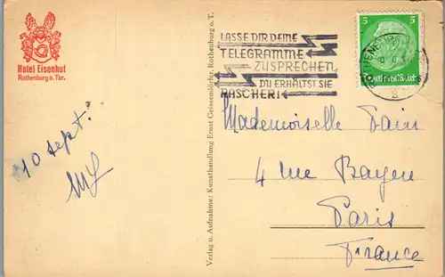 43124 - Deutschland - Rothenburg ob der Tauber , Plönlein - gelaufen 1935