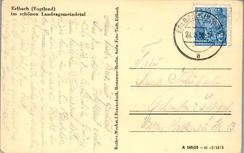 43141 - Deutschland - Erlbach , Vogtland , Im Landesgemeindetal - gelaufen 1958