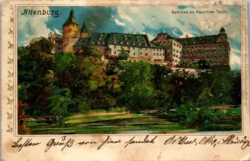 43148 - Deutschland - Altenburg , Schloss mit Pauritzer Teich - gelaufen 1902