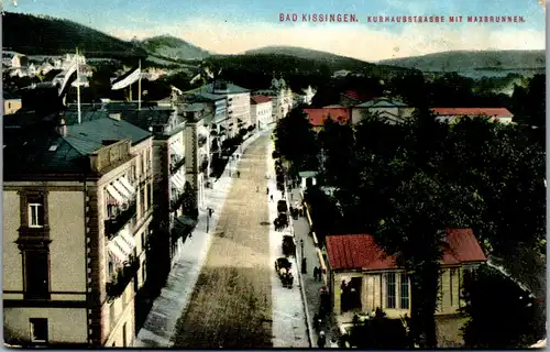 43161 - Deutschland - Bad Kissingen , Kurhausstrasse mit Maxbrunnen - gelaufen 1913
