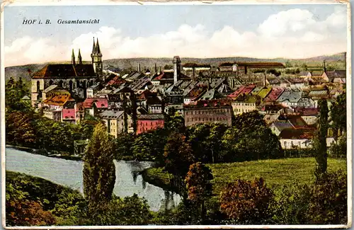 43163 - Deutschland - Hof i. B. , Gesamtansicht - gelaufen 1932