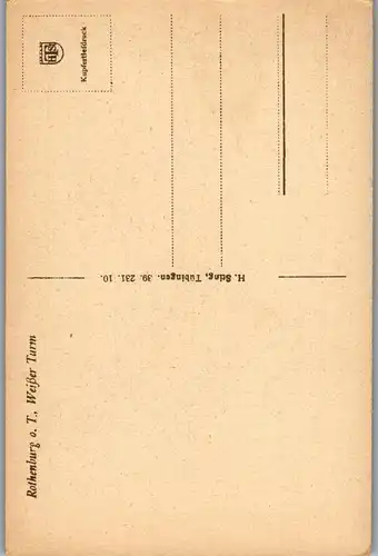 43175 - Deutschland - Rothenburg ob der Tauber , Weißer Turm - nicht gelaufen