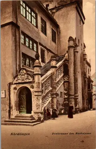 43177 - Deutschland - Nördlingen , Freitreppe des Rathauses - gelaufen 1919