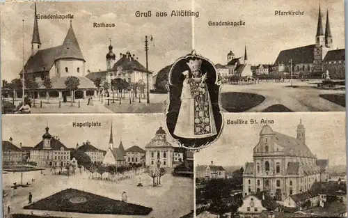 43187 - Deutschland - Altötting , Kapellplatz , Basilika St. Anna , Pfarrkirche , Rathaus - gelaufen 1927