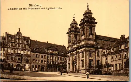 43199 - Deutschland - Nürnberg , Egidienplatz mit Pellerhaus und Egidienkirche - nicht gelaufen