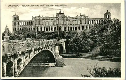43208 - Deutschland - München , Maximilianeum und Maximiliansbrücke - gelaufen 1915