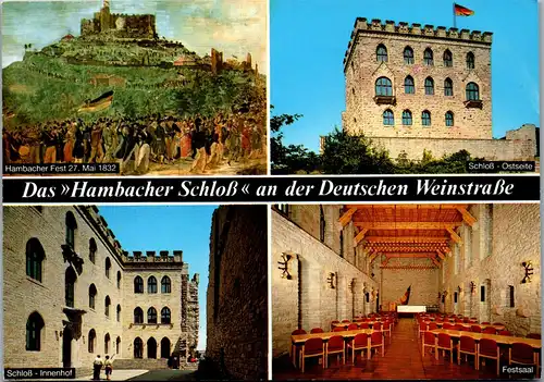 43226 - Deutschland - Neustadt Hambach , Hambacher Schloß , Festsaal , Innenhof , Mehrbildkarte - nicht gelaufen