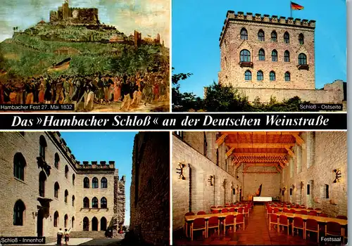 43227 - Deutschland - Neustadt Hambach , Hambacher Schloß , Festsaal , Innenhof , Mehrbildkarte - nicht gelaufen