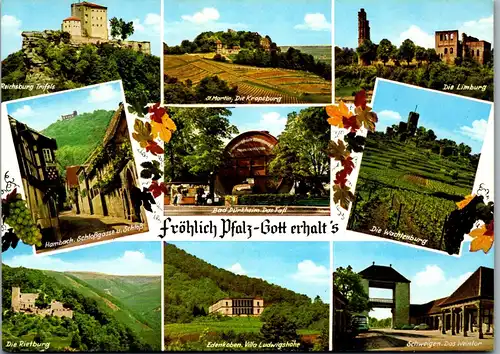 43229 - Deutschland - Pfalz , Rietburg , Edenkoben , Hambach , Kropsburg , Mehrbildkarte - nicht gelaufen