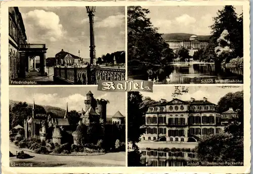 43268 - Deutschland - Kassel , Friedrichsplatz , Löwenburg , Schloss , Mehrbildkarte - gelaufen