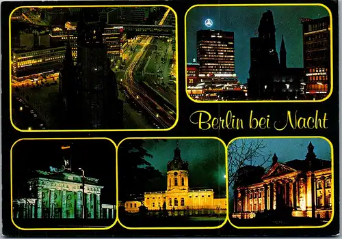 43285 - Deutschland - Berlin , bei Nacht , Mehrbildkarte - gelaufen 1980