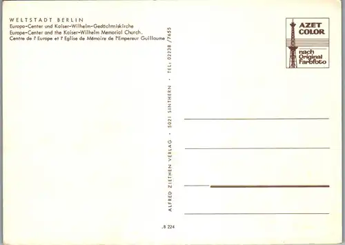 43291 - Deutschland - Berlin , Europa Center und Kaiser Wilhelm Gedächtniskirche - nicht gelaufen