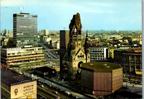 43312 - Deutschland - Berlin , Europa Center und Kaiser Wilhelm Gedächtniskirche - gelaufen 1966