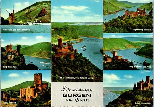 43322 - Deutschland - Rhein , Die schönsten Burgen am Rhein , Mehrbildkarte - nicht gelaufen