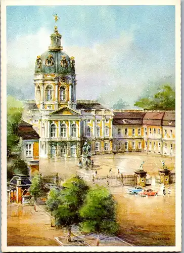 43341 - Künstlerkarte - Berlin , Schloß Charlottenburg , signiert Nitschke - nicht gelaufen