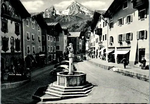 43396 - Deutschland - Berchtesgaden , Marktplatz mit Watzmann - nicht gelaufen