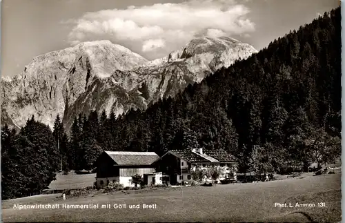 43403 - Deutschland - Berchtesgaden , Alpenwirtschaft Hammerstiel mit Göll und Brett - nicht gelaufen