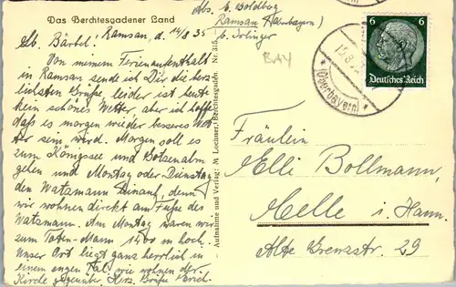 43416 - Deutschland - Ramsau , Reiteralpe - gelaufen 1935