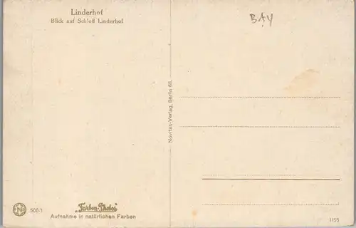 43428 - Deutschland - Linderhof , Blick auf Schloß Linderhof - nicht gelaufen