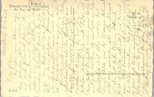 43434 - Deutschland - Oberstdorf , Am Weg nach Gruben - gelaufen 1938