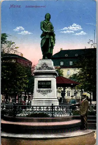 43468 - Deutschland - Mainz , Schillerdenkmal - gelaufen 1917