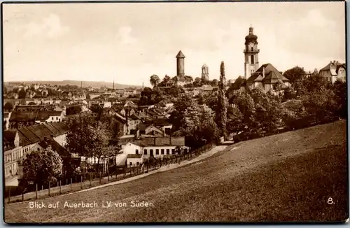 43481 - Deutschland - Auerbach , Blick v. Süden , Panorama , Vogtland - gelaufen 1925