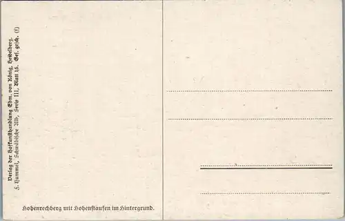 43488 - Künstlerkarte - Hohenrechberg , mit Hohenstaufen im Hintergrund - nicht gelaufen