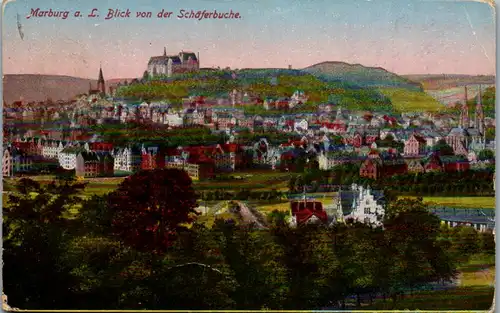 43494 - Deutschland - Marburg Lahn , Blick von der Schäferbuche - gelaufen 1918