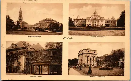 43523 - Deutschland - Weimar , Residenzschloß , Schloß Belvedere , Ettersburg , Tiefurt , Feldpost - gelaufen 1916