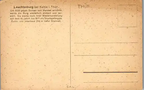 43576 - Deutschland - Leuchtenburg , Kahla i. Thür. - nicht gelaufen