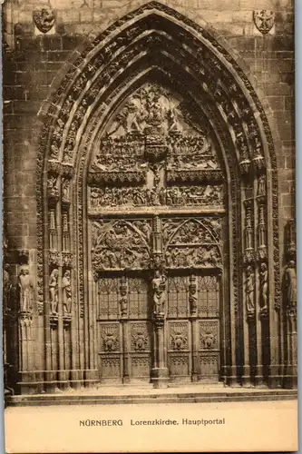 43622 - Deutschland - Nürnberg , Lorenzkirche , Hauptportal - nicht gelaufen