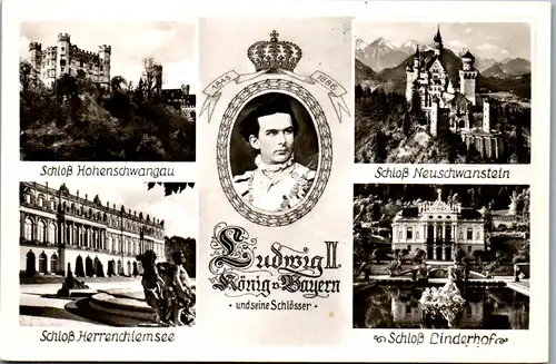 43641 - Deutschland - Bayern , Ludwig II und seine Schlösser , Hohenschwangau , Linderhof - gelaufen 1954